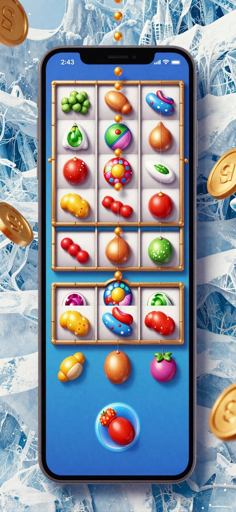 Sweet Bonanza Slot mobil auf Smartphone vertikales Portrait