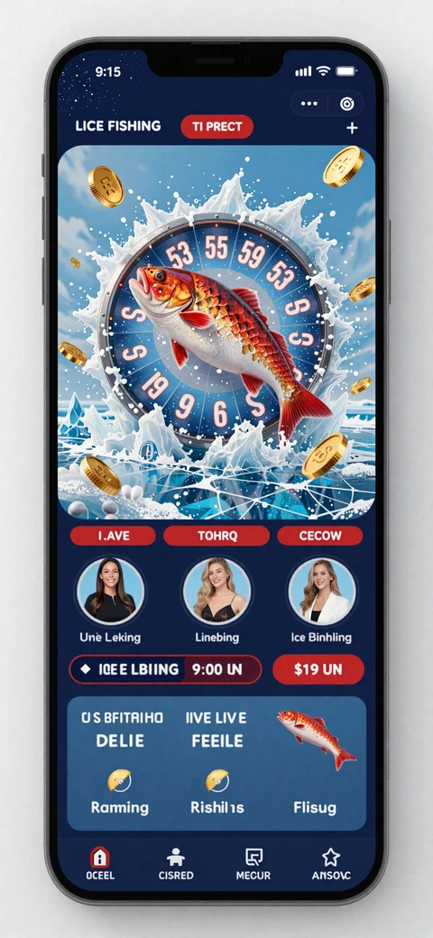 Ice Fishing Casino Live Spiel auf Smartphone Huge Red Rad